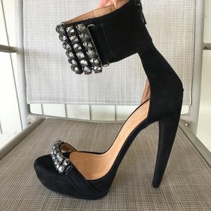 Jeffrey Campbell Black Heels with Embellishments